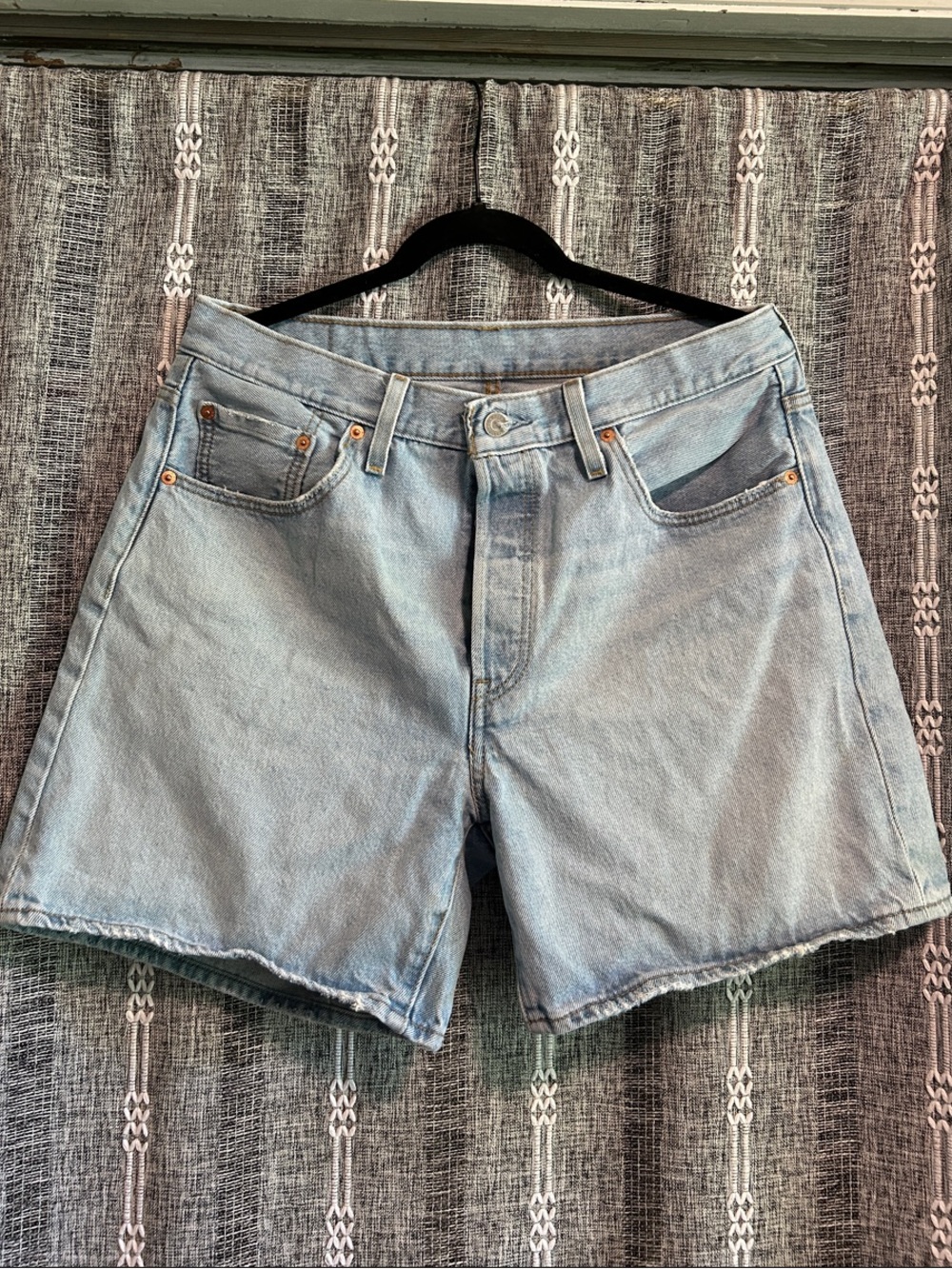 Levi's 504 Light Wash High-Rise Denim Shorts